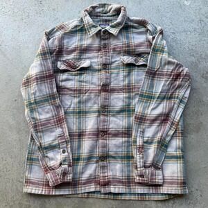 Patagonia Men's Long-sleeved Fjord Flannel Shirt Feather Grey Outdoors Hiking